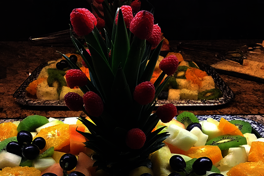 Obst-Dekoration zum Frühstück im Hotel Rose in Baiersbronn